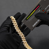 12mm Iced Cuban Link Necklace in Yellow Gold - Ice Dazzle