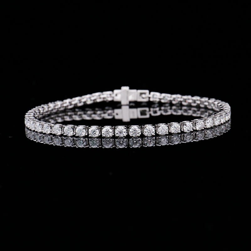 3mm Round Tennis Bracelet - Ice Dazzle - SynthaLux™ Moissanite - Tennis Bracelet