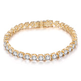 4mm Moissanite Tennis Bracelet in Yellow Gold - Ice Dazzle - SynthaLux™ Moissanite - Tennis Bracelet