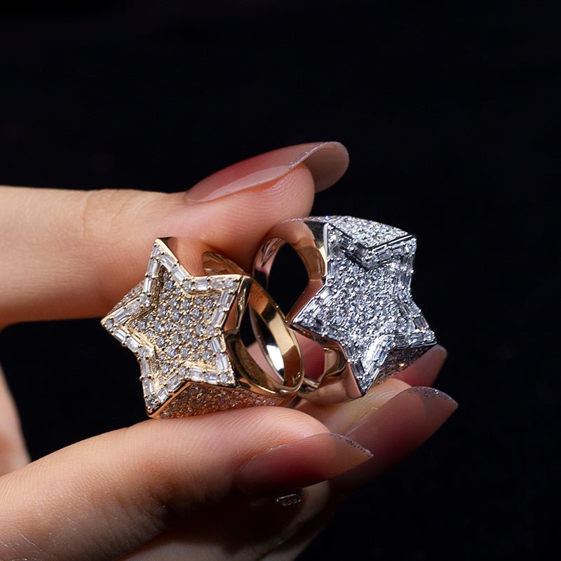 Arctic Star Iced Lab Diamond Fashion Ring in 18K Rose Gold - Ice Dazzle - VVX™ Lab Diamond - Fashion Ring