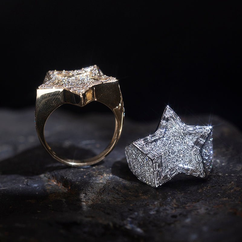 Arctic Star Iced Lab Diamond Fashion Ring in 18K White Gold - Ice Dazzle - VVX™ Lab Diamond - Fashion Ring