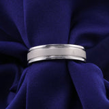 Comfort-Fit Wedding Band for Him Sterling Silver - Ice Dazzle - VVX™ Lab Diamond - Wedding Bands