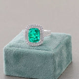Double Halo Engagement Ring in 18K White Gold - Ice Dazzle - SynthaLux™ Moissanite - Engagement Rings