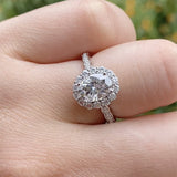 Double Halo Engagement Ring with 2 carat Oval Lab Diamond in 14K Rose Gold - Ice Dazzle - VVX™ Lab Diamond - Engagement Rings