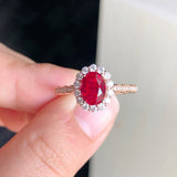 Double Halo Engagement Ring with 2 carat Oval Lab Diamond in 14K Rose Gold - Ice Dazzle - VVX™ Lab Diamond - Engagement Rings