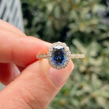 Double Halo Engagement Ring with 2 carat Oval Lab Diamond in 14K Rose Gold - Ice Dazzle - VVX™ Lab Diamond - Engagement Rings