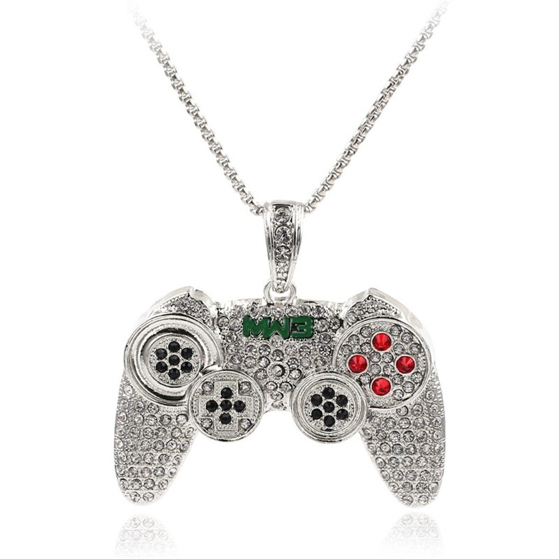 Gaming Controller Custom Pendant in 10K White Gold - Ice Dazzle - VVX™ Lab Diamond - Pendant