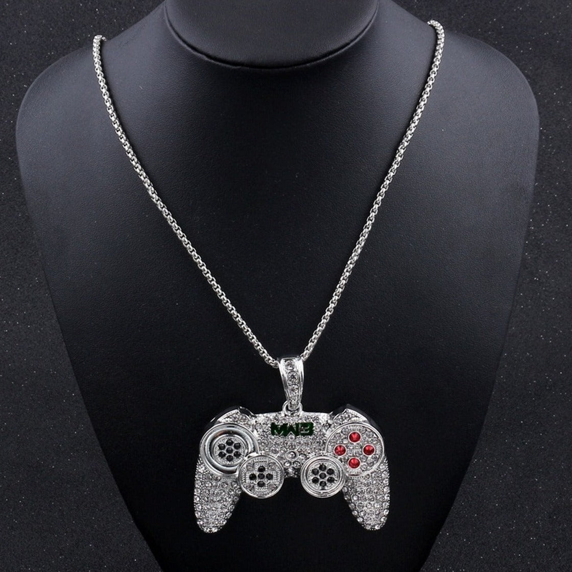 Gaming Controller Custom Pendant in 10K White Gold - Ice Dazzle - VVX™ Lab Diamond - Pendant