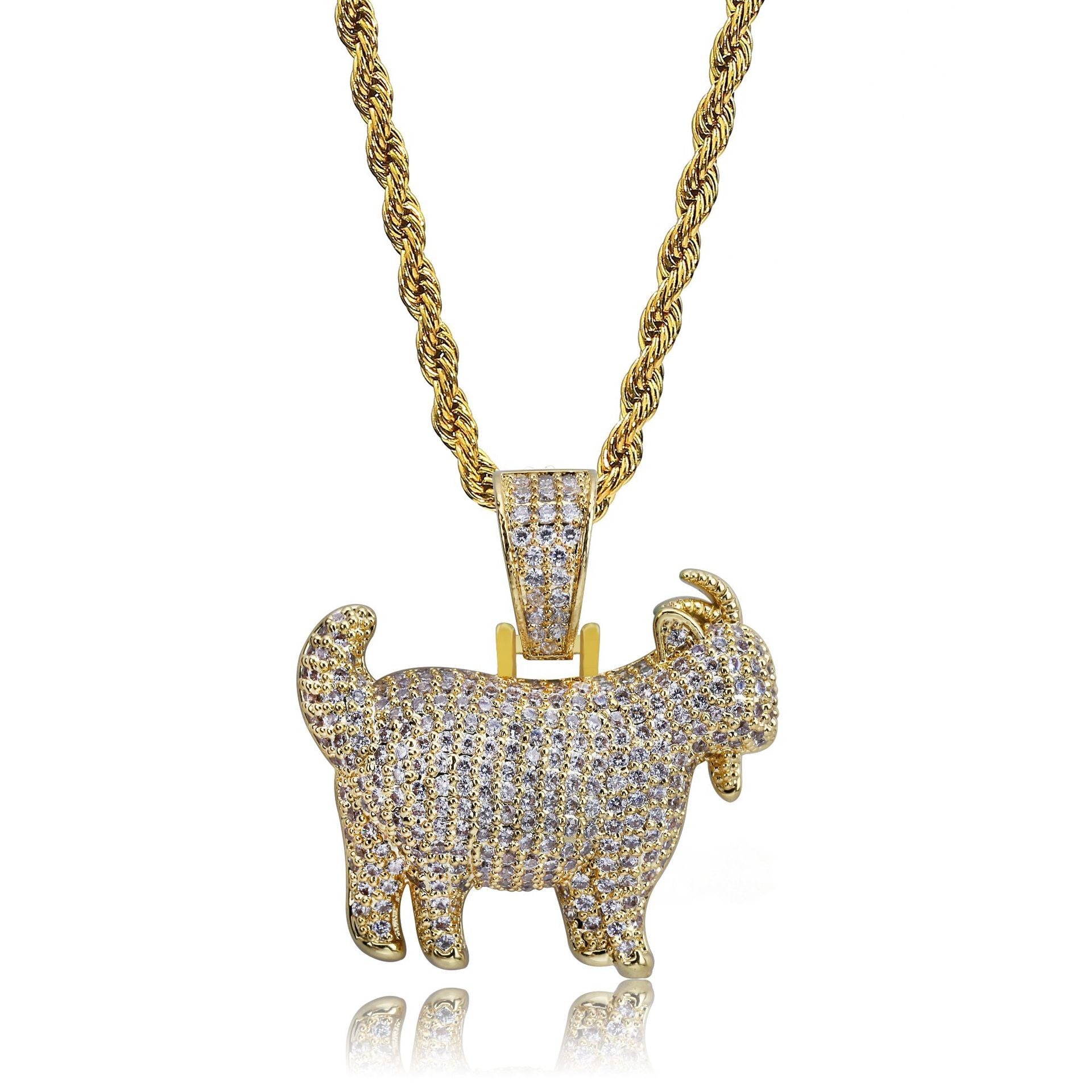Goat Designer Pendant in 14K Gold Vermeil