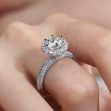 Halo Engagement Ring with 1.5ct Round Lab Diamond - Ice Dazzle - VVX™ Lab Diamond - Engagement Rings