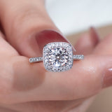 Halo Ring with 1.5ct Round Lab Diamond - Ice Dazzle - VVX™ Lab Diamond - Engagement Rings