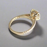 Hidden Halo Engagement Ring with 3ct Moissanite in 14K Yellow Gold - Ice Dazzle - SynthaLux™ Moissanite - Engagement Rings