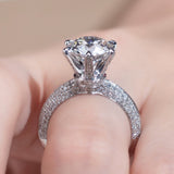 Hidden Halo Engagement Ring with 3ct Round Lab Diamond - Ice Dazzle - VVX™ Lab Diamond - Ring