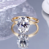 Hidden Halo Engagement Ring with 4ct Oval Lab Diamond in 18K Yellow Gold - Ice Dazzle - VVX™ Lab Diamond - Engagement Rings