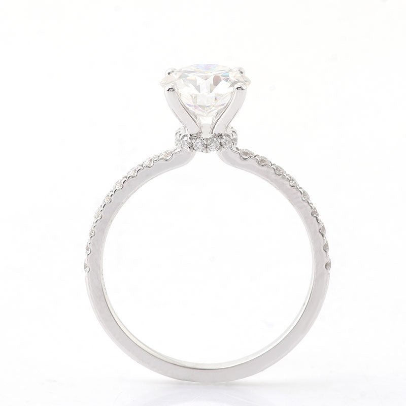 Hidden Halo Ring with 3ct Round Lab Diamond - Ice Dazzle - VVX™ Lab Diamond - Engagement Rings