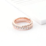Lab Diamond Wedding Band for Her in 14K Rose Gold - Ice Dazzle - VVX™ Lab Diamond - Wedding Bands