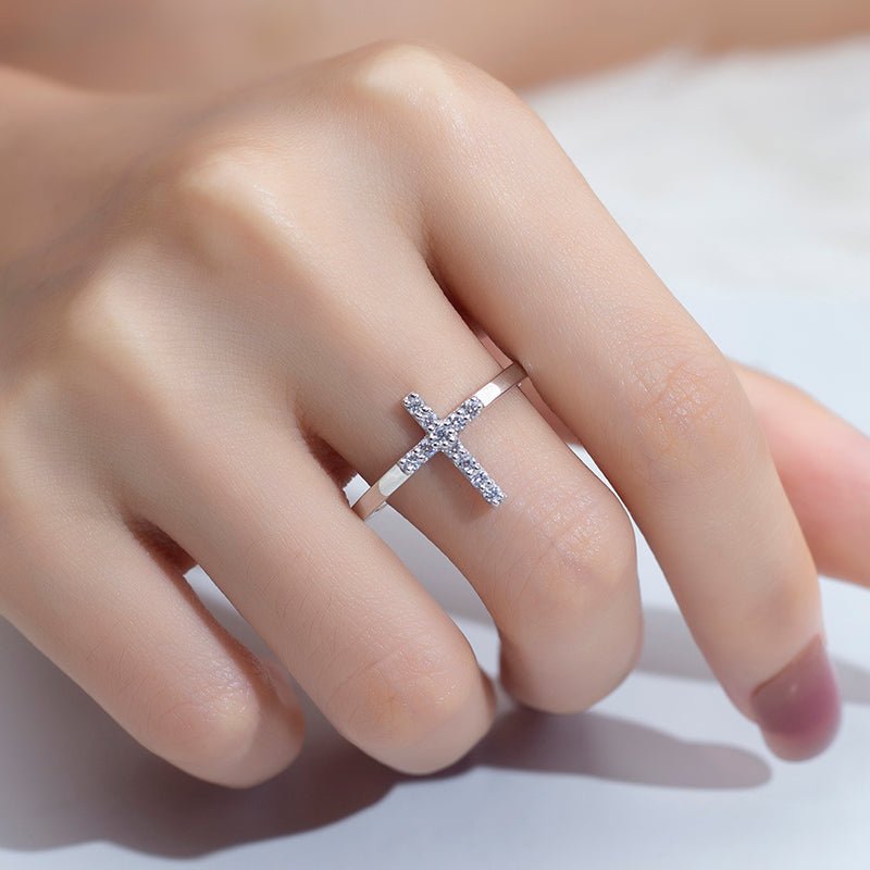 Lab Grown Diamond Cross Fashion Ring - Ice Dazzle - VVX™ Lab Diamond - Fashion Ring