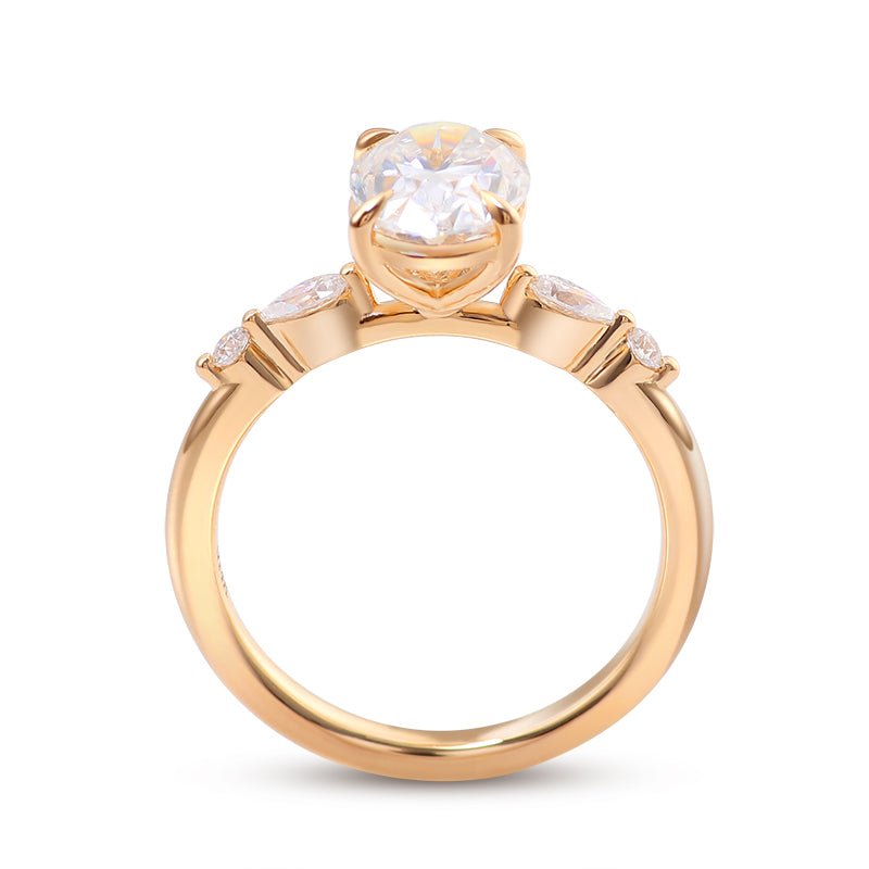 Lab Grown Diamond Oval Cut Engagement Ring in 14K Gold (3 Ct. Tw.) - Ice Dazzle - VVX™ Lab Diamond - Engagement Rings