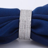 Lab Grown Diamond Pave Set Wedding Band for Him in 14K White Gold - Ice Dazzle - VVX™ Lab Diamond - Wedding Bands