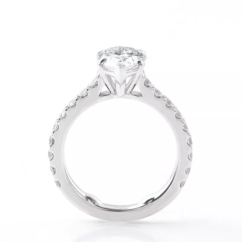 Lab Grown Diamond Pear Engagement Ring in 14K White Gold (1 1/2 Ct. Tw.) - Ice Dazzle - VVX™ Lab Diamond - Engagement Rings