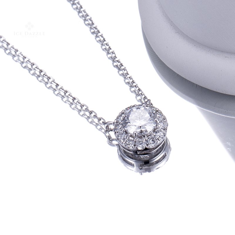 Lab Grown Diamond Pendant Necklace in 18K White Gold (0.75 Ct. Tw. ) - Ice Dazzle - VVX™ Lab Diamond - Solitaire Pendant