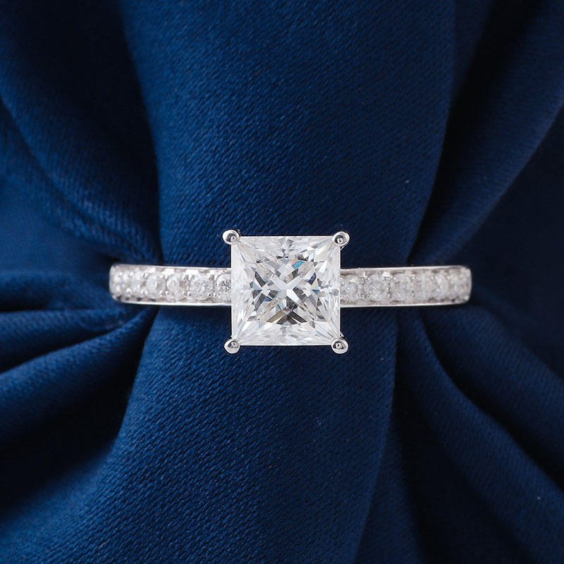 Lab Grown Diamond Princess Engagement Ring in 18K White Gold (1.5 Ct. Tw.) - Ice Dazzle - VVX™ Lab Diamond - Engagement Rings