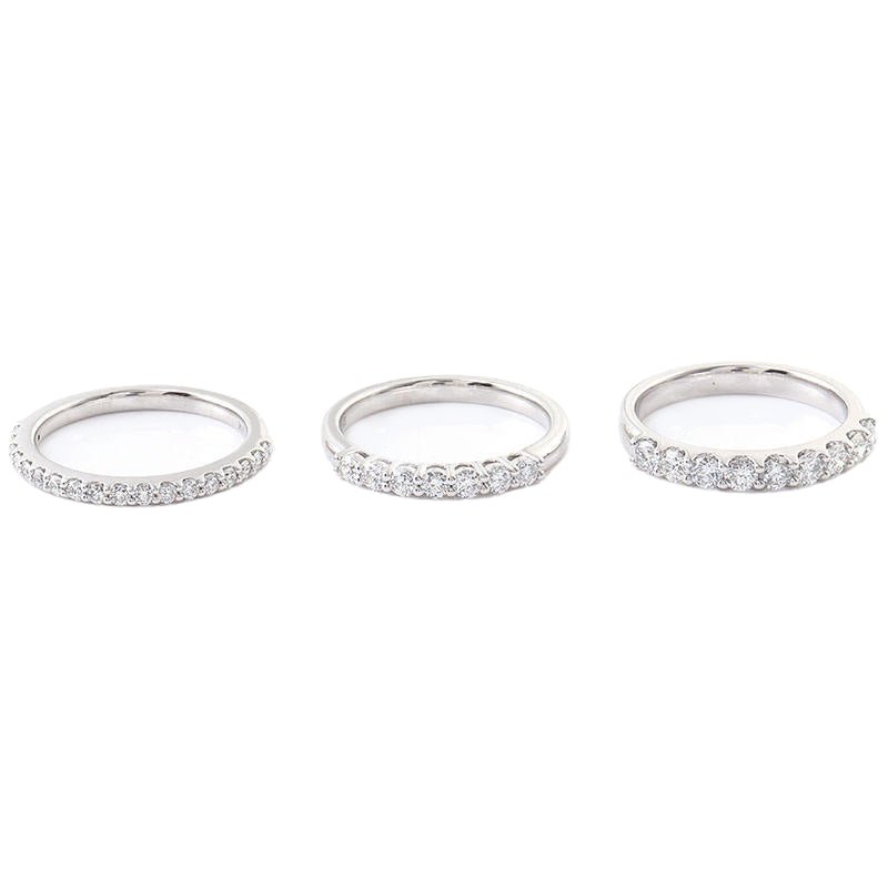 Lab Grown Diamond Stackable Wedding Bands in 14K White Gold - Ice Dazzle - VVX™ Lab Diamond - Stackable Rings