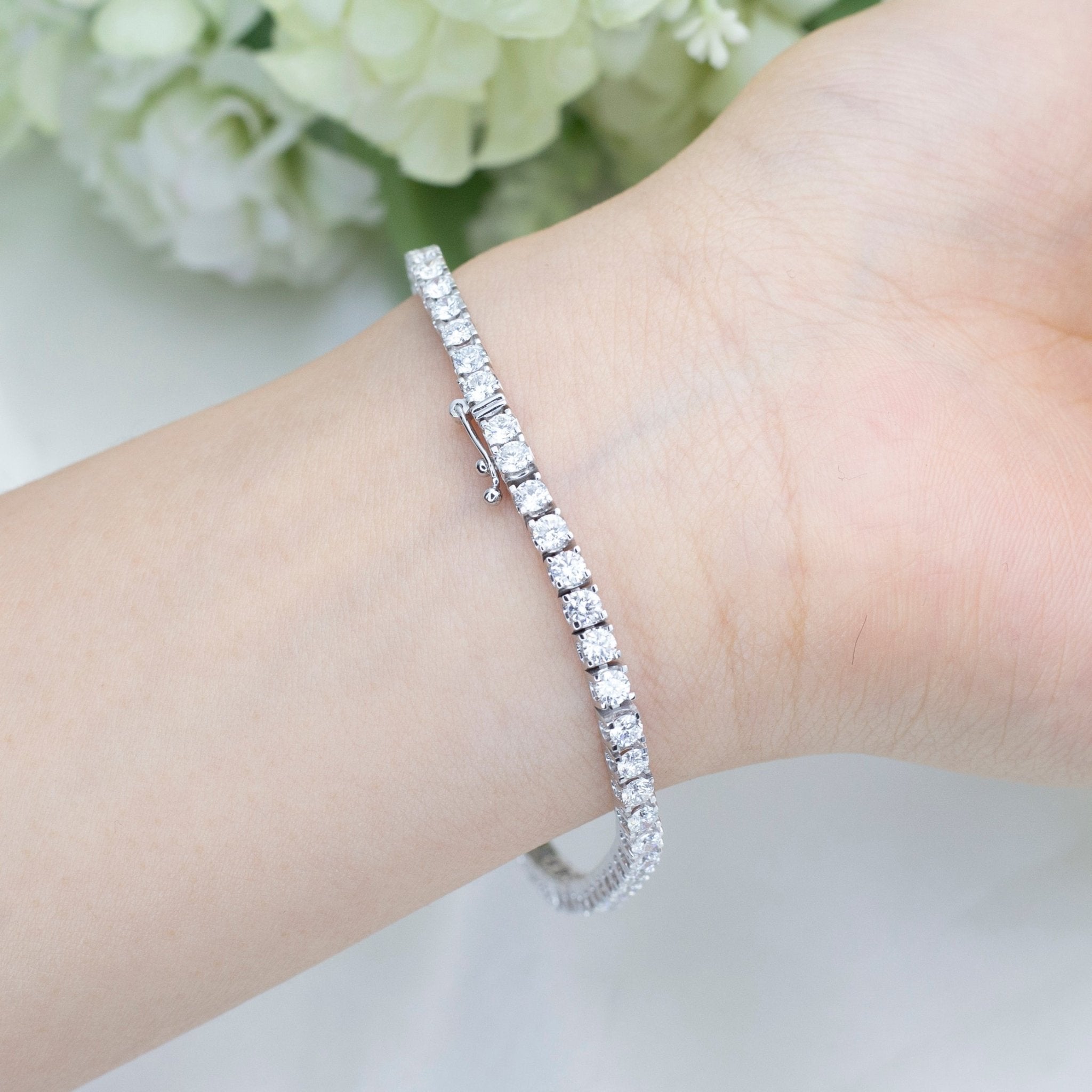 Lab Grown Diamond Tennis Bracelet in White Gold - 4mm - Ice Dazzle - VVX™ Lab Diamond - Tennis Bracelet