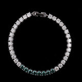 Lab Grown Diamond Tennis Bracelet with Emerald Accents in 14K White Gold (1 Ct. Tw) - Ice Dazzle - VVX™ Lab Diamond - Tennis Bracelet
