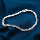 Lab Grown Diamond Tennis Bracelet with Emerald Accents in 14K White Gold (1 Ct. Tw) - Ice Dazzle - VVX™ Lab Diamond - Tennis Bracelet
