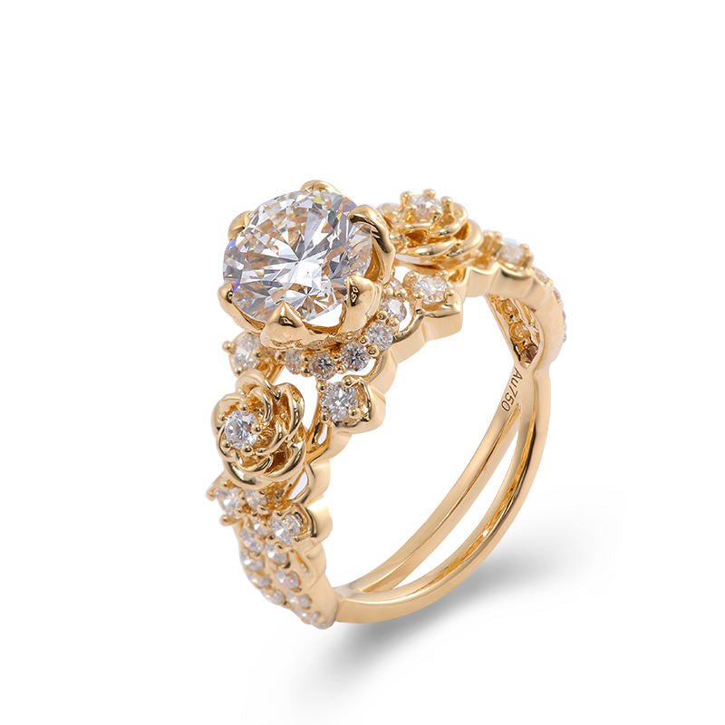 Lab Grown Diamond Vintage Design Engagement Ring in 18K Yellow Gold (2 Ct. Tw.) - Ice Dazzle - VVX™ Lab Diamond - Engagement Rings