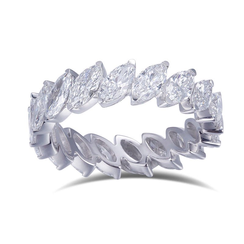 Marquise Lab Grown Diamond Eternity Band in 14K White Gold (3.65 Ct. Tw.) - Ice Dazzle - VVX™ Lab Diamond - Eternity Bands