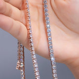 Moissanite Tennis Chain in Rose Gold - 5mm - Ice Dazzle - SynthaLux™ Moissanite - Tennis Necklace