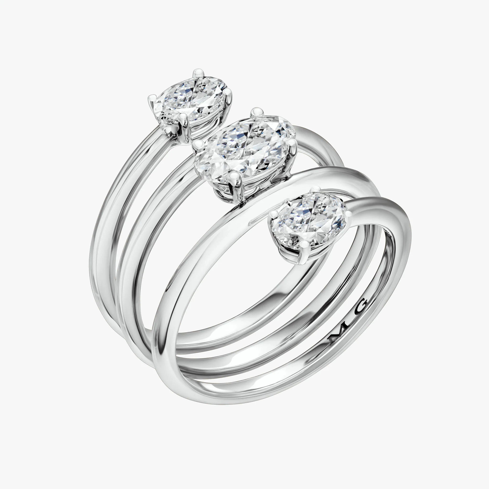 Oval Lab Diamond Coil Fashion Ring (2.6 ct. tw.) - Ice Dazzle - VVX™ Lab Diamond - Fashion Ring