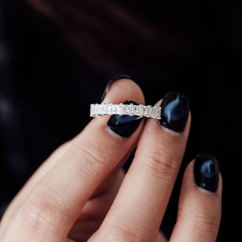 Princess Lab Grown Diamond Half Eternity Wedding Band (1 1/10 ct. tw.) - Ice Dazzle - VVX™ Lab Diamond - Wedding Bands