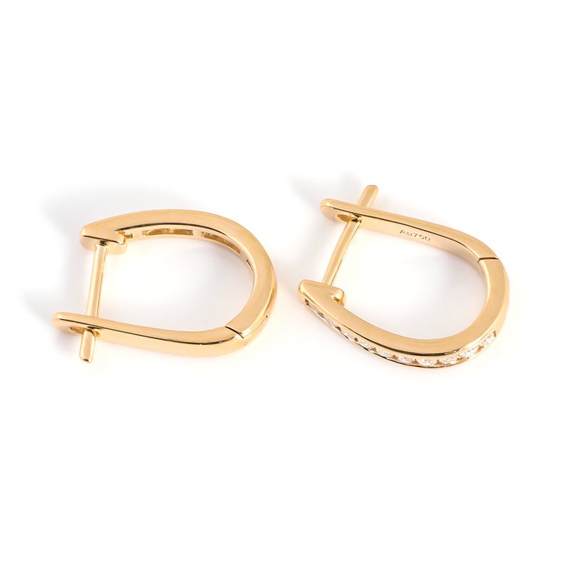 Round Lab Diamond Huggie Earrings in 18K Yellow Gold (1/5 Ct. Tw.) - Ice Dazzle - VVX™ Lab Diamond - Earrings