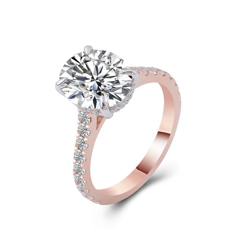 Side Stone Engagement Ring with 2ct Oval Lab Diamond - Ice Dazzle - VVX™ Lab Diamond - Solitaire Engagement Rings