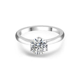 Solitaire Six-Prong Engagement Ring with 1ct Lab Diamond in 18K White Gold - Ice Dazzle - VVX™ Lab Diamond - Solitaire Engagement Rings