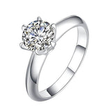 Solitaire Six-Prong Engagement Ring with 1ct Lab Diamond in 18K White Gold - Ice Dazzle - VVX™ Lab Diamond - Solitaire Engagement Rings