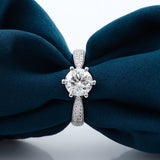 Special Pinch Pave Engagement Ring with 1ct Round Lab Diamond - Ice Dazzle - VVX™ Lab Diamond - Engagement Rings