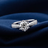 Special Pinch Pave Engagement Ring with 1ct Round Lab Diamond - Ice Dazzle - VVX™ Lab Diamond - Engagement Rings