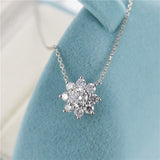 Sunflower Design Lab Grown Diamond Necklace in 18K White Gold - Ice Dazzle - VVX™ Lab Diamond - Fashion Pendant