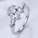 Three Stone Engagement Ring with 1 7/8 ct Oval Lab Diamond - Ice Dazzle - VVX™ Lab Diamond - Engagement Rings
