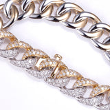 Two-Tone Lab Diamond Cuban Chain Bracelet - Ice Dazzle - VVX™ Lab Diamond - Cuban Bracelet