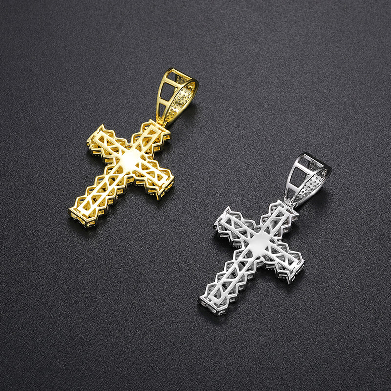 UltraLux™ Divine Brilliance - Cuban Cross Pendant - 14K Gold Vermeil