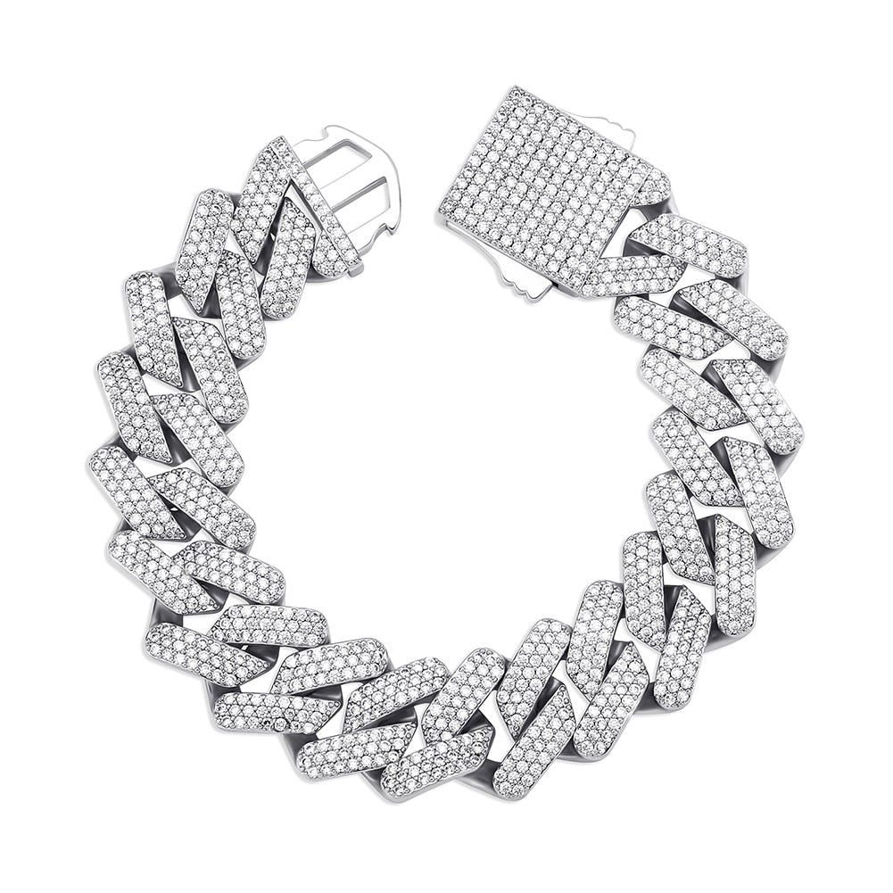 Iced Out Miami Cuban White Gold Bracelet | Jewelry Empire